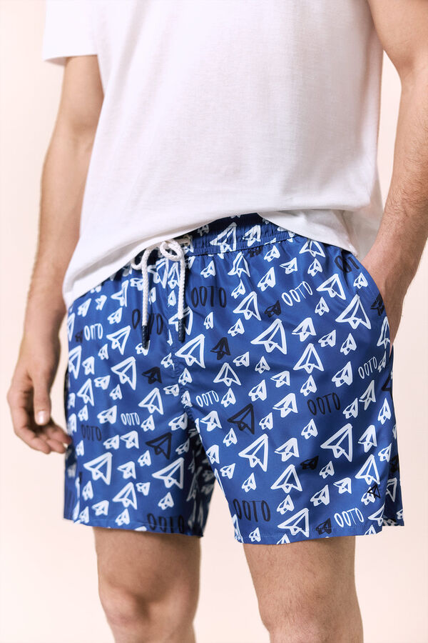 OOTO Ba&ntilde;ador estampado logo OOTO Azul