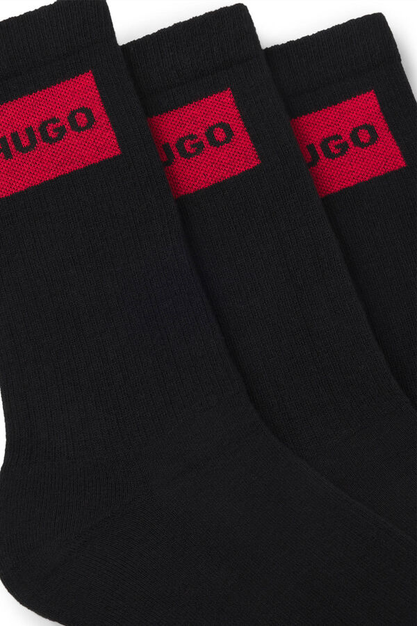 HUGO Pack tres calcetines Negro
