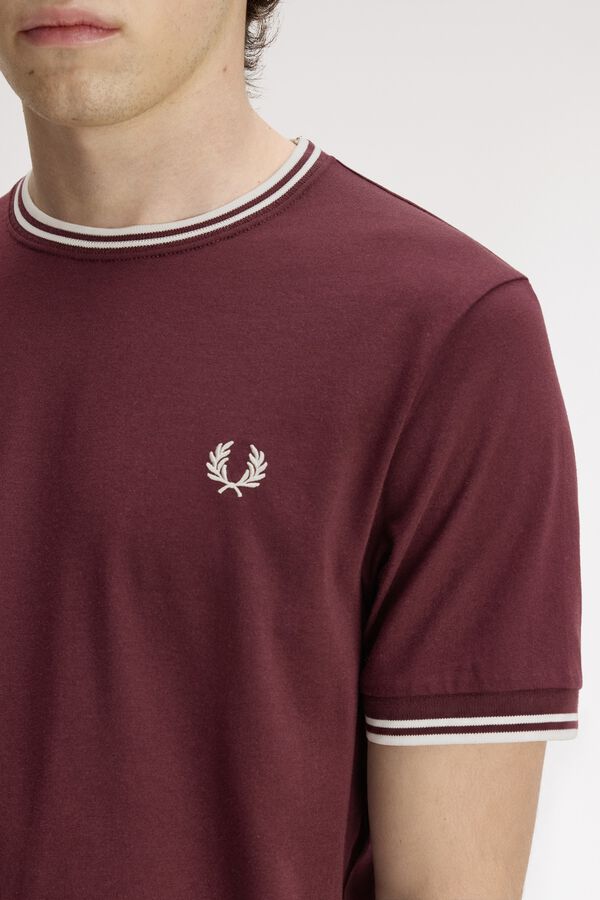 Fred Perry Camiseta lisa manga corta Granate