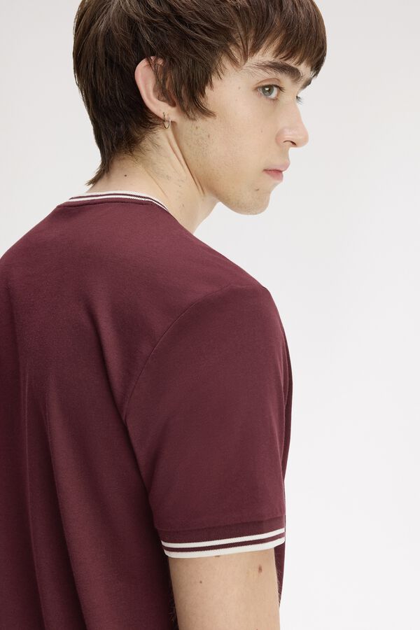 Fred Perry Camiseta lisa manga corta Granate