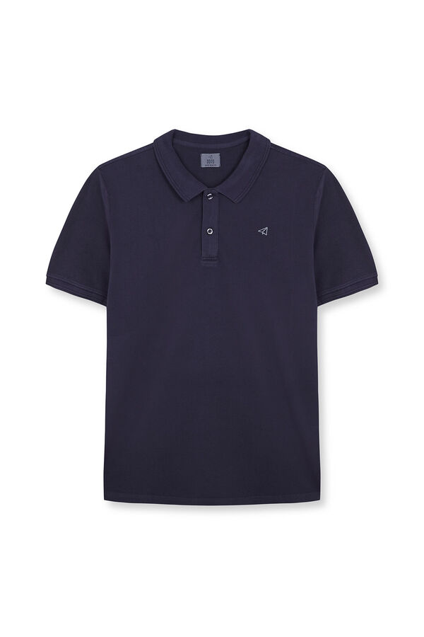 OOTO Polo b&aacute;sico piqu&eacute; lavado Azul