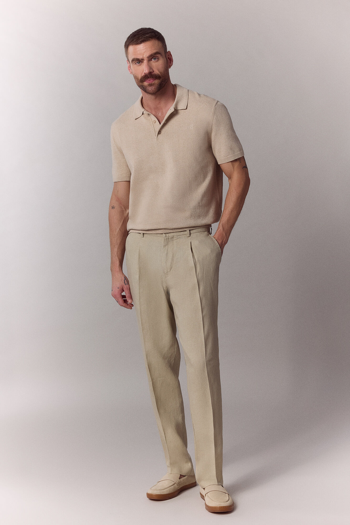 OOTO Pantal&oacute;n traje coordinado lino