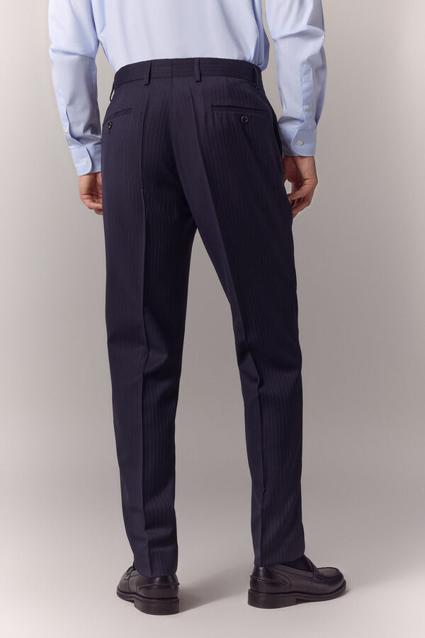 OOTO Pantal&oacute;n traje raya diplom&aacute;tica Azul marino