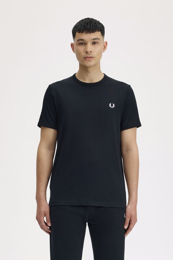 Fred Perry Camiseta lisa manga corta Negro