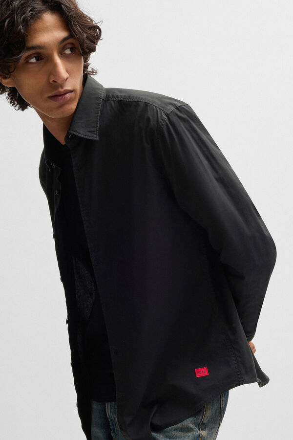 HUGO Camisa de manga larga Negro