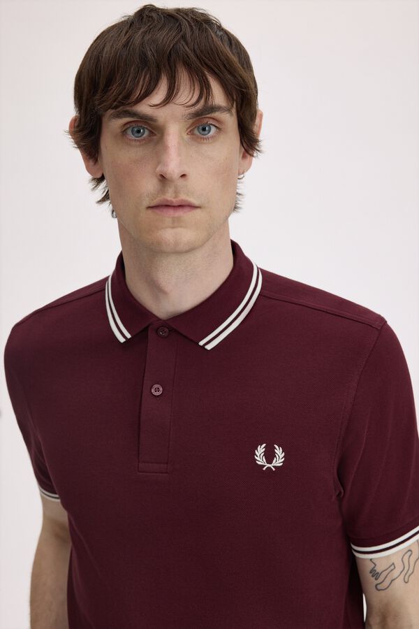 Fred Perry Polo con dos tonos Fred Perry Granate