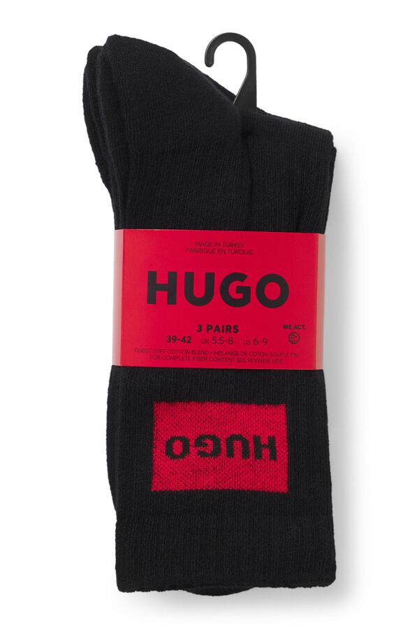 HUGO Pack tres calcetines Negro