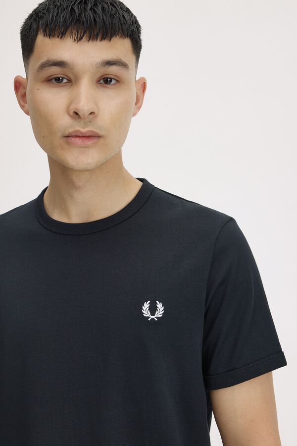 Fred Perry Camiseta lisa manga corta Negro