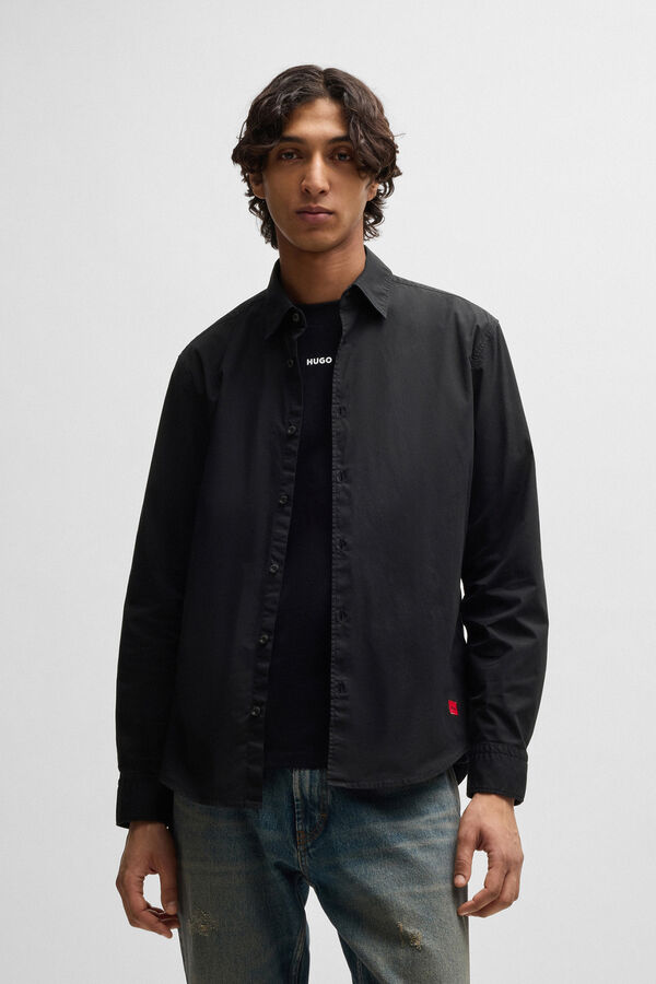 HUGO Camisa de manga larga Negro