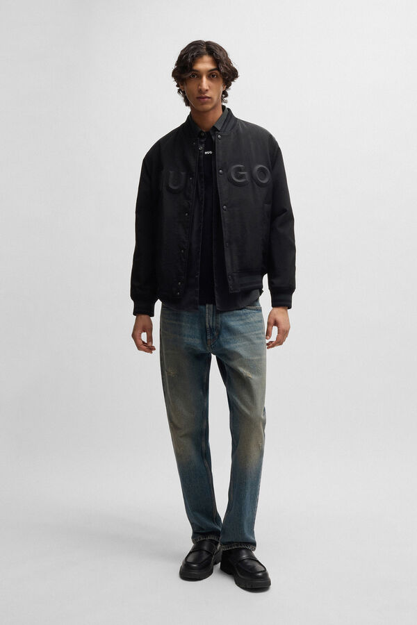 HUGO Camisa de manga larga Negro