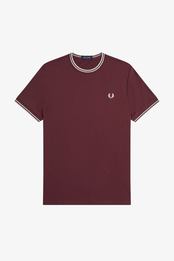 Fred Perry Camiseta lisa manga corta Granate
