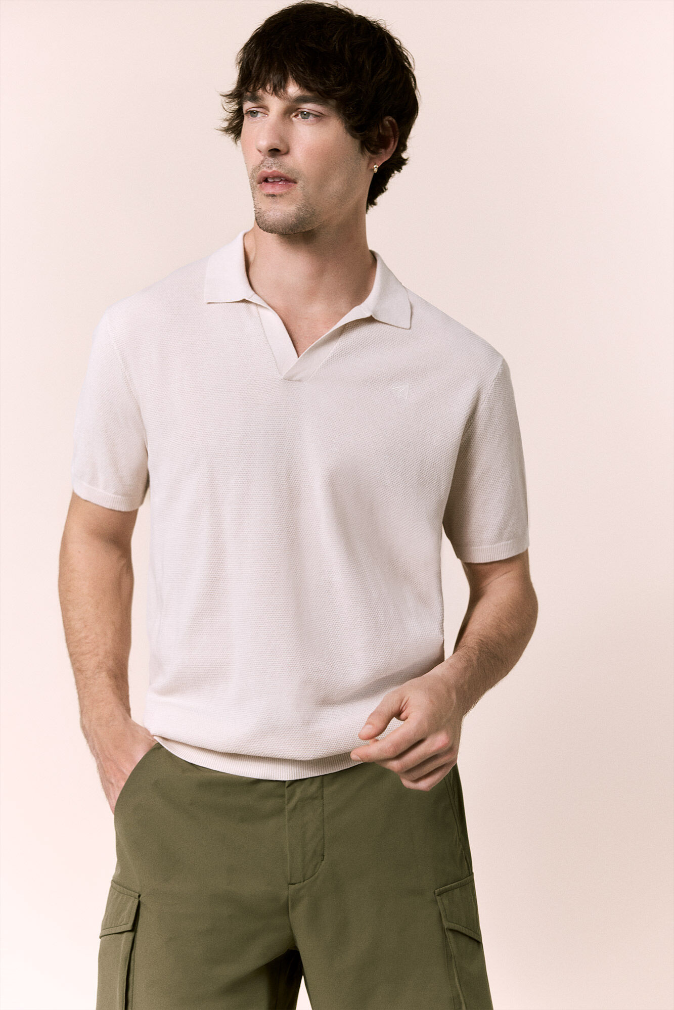 OOTO Polo de punto estructura manga corta