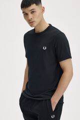 Fred Perry Camiseta lisa manga corta Negro