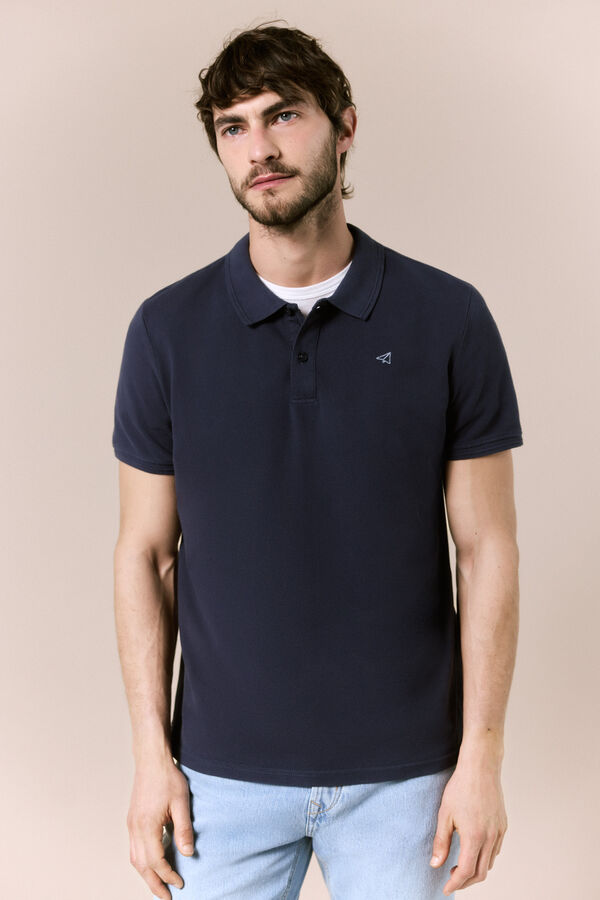 OOTO Polo b&aacute;sico piqu&eacute; lavado Azul