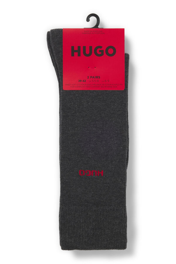 HUGO Pack 2 calcetines Gris oscuro