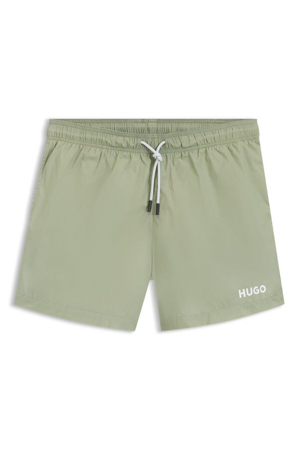 HUGO Ba&ntilde;ador con logo Verde oscuro