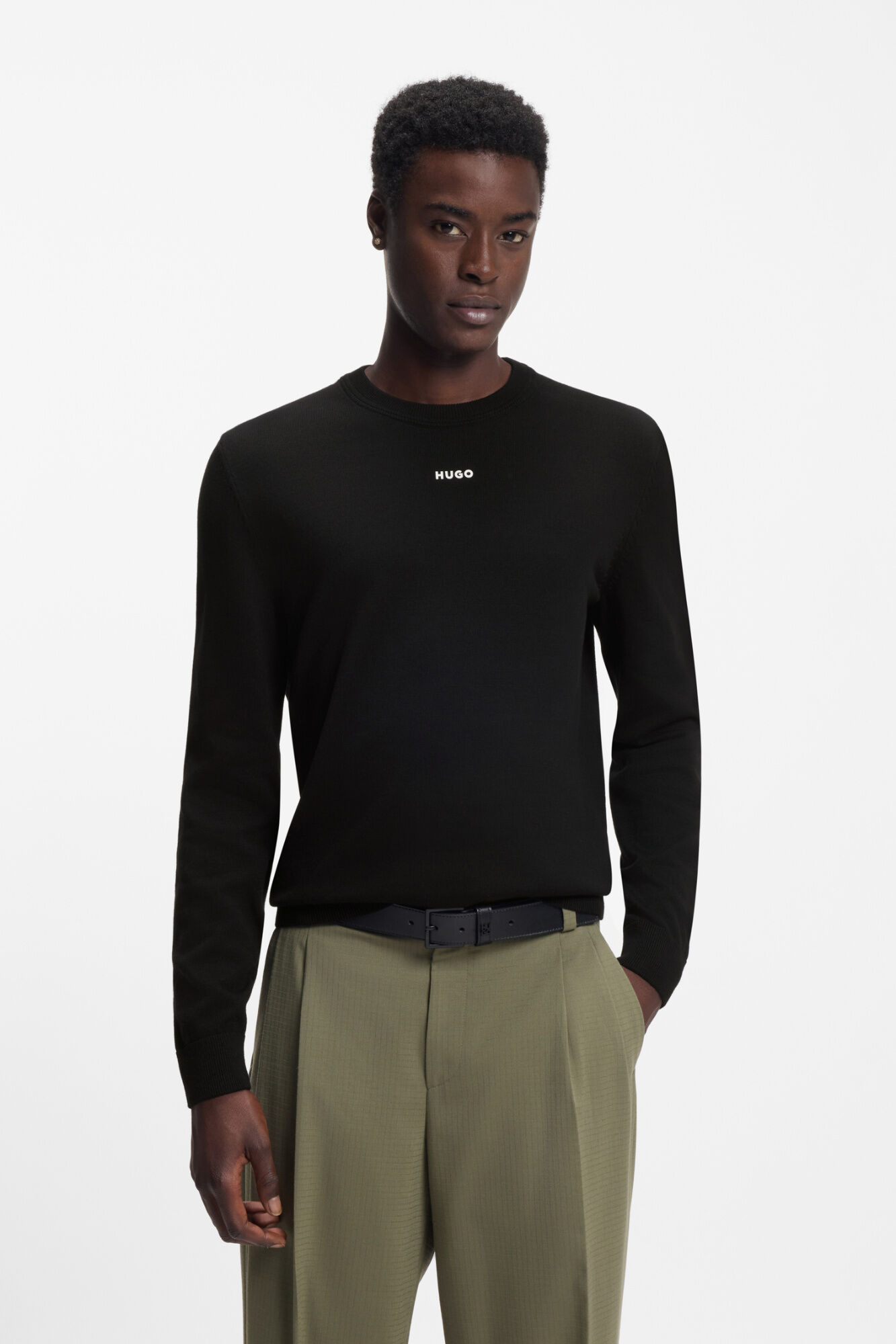 HUGO Jersey manga larga corte slim