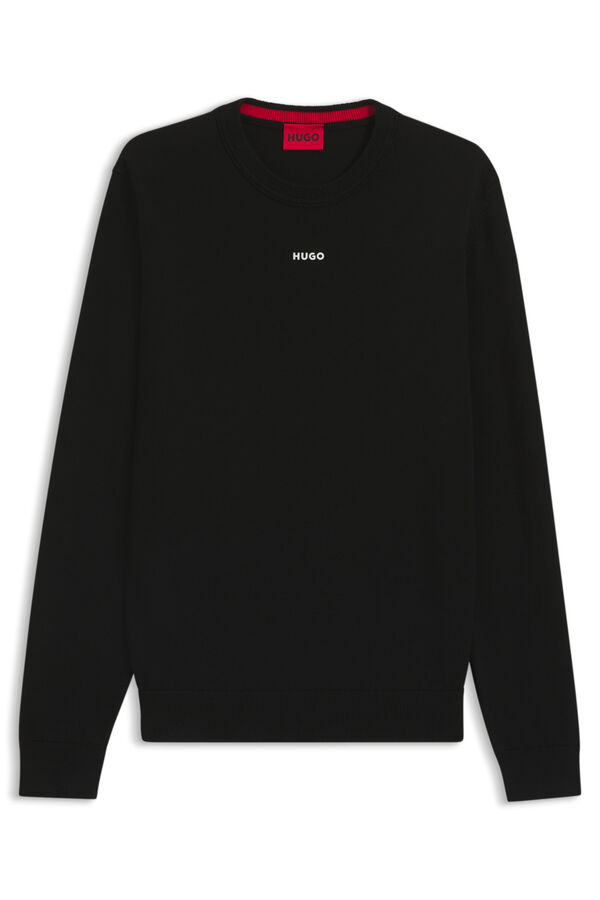 HUGO Jersey manga larga corte slim Negro