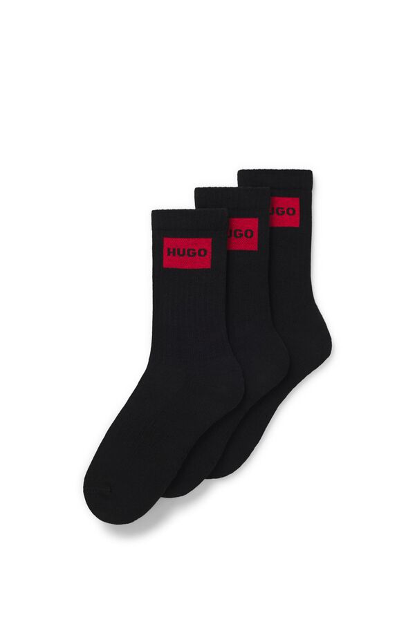 HUGO Pack tres calcetines Negro