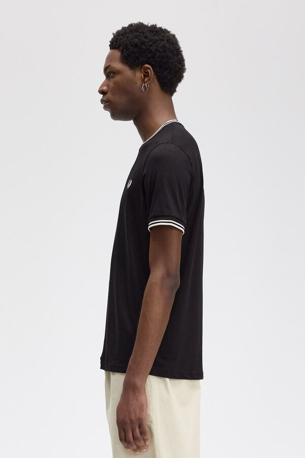Fred Perry Camiseta de hombre de manga corta Negro