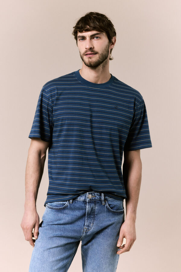 OOTO Camiseta de rayas Azul