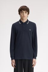 Fred Perry Polo piqu&eacute; manga larga Azul marino