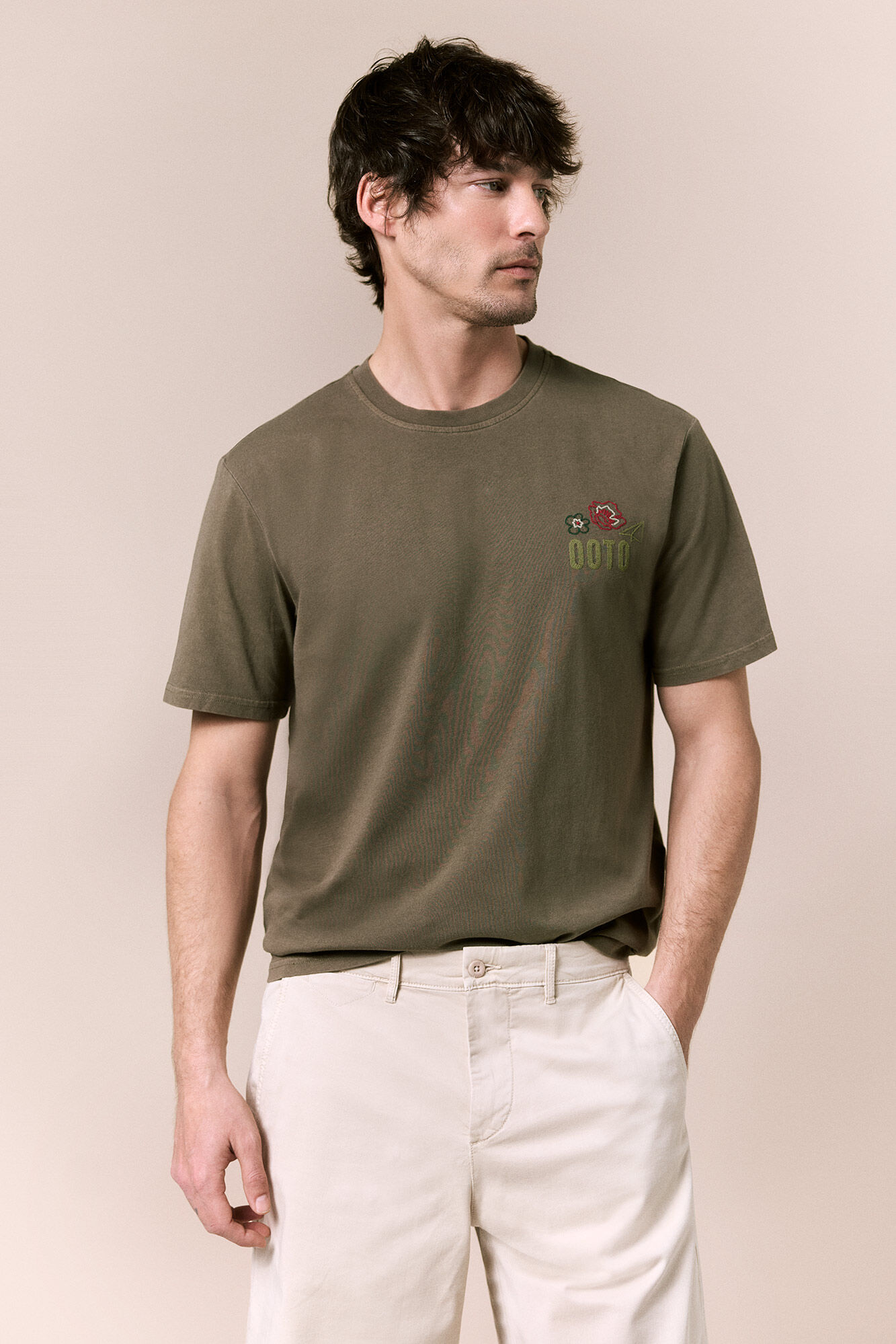 OOTO Camiseta gr&aacute;fica lavada