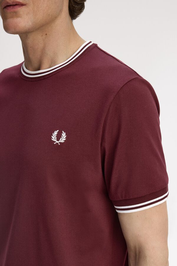 Fred Perry Camiseta lisa manga corta Granate