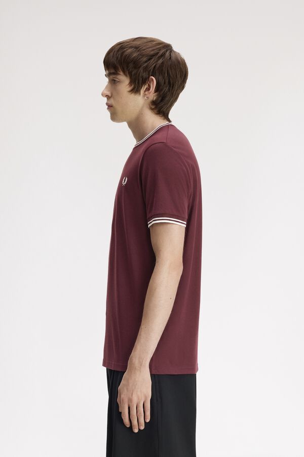 Fred Perry Camiseta lisa manga corta Granate