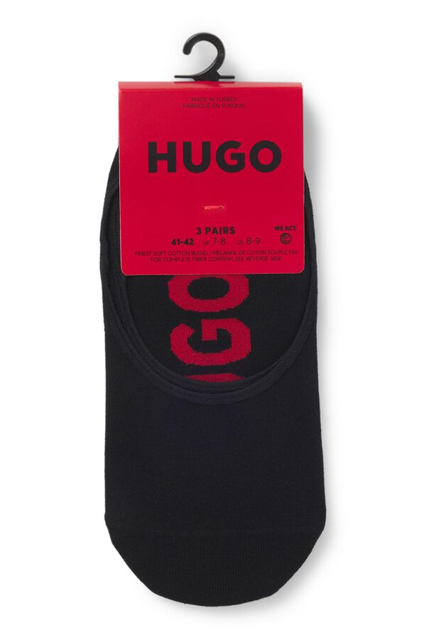 HUGO Pack tres calcetines Negro