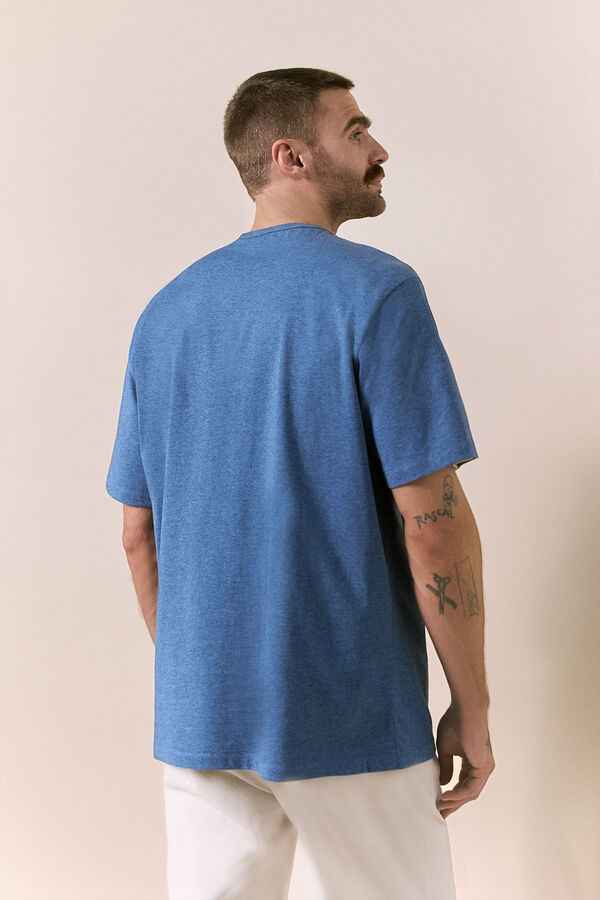 OOTO Camiseta lavada manga corta Azul