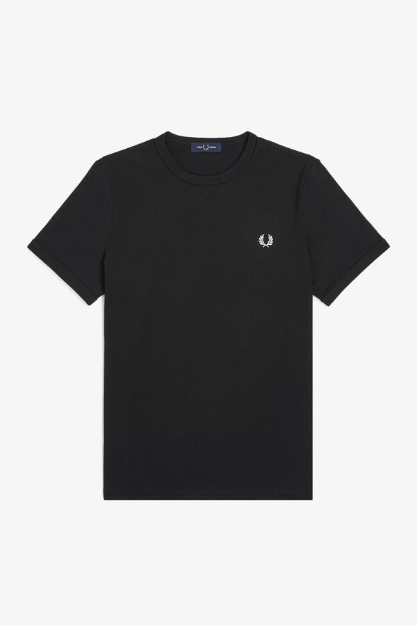 Fred Perry Camiseta lisa manga corta Negro