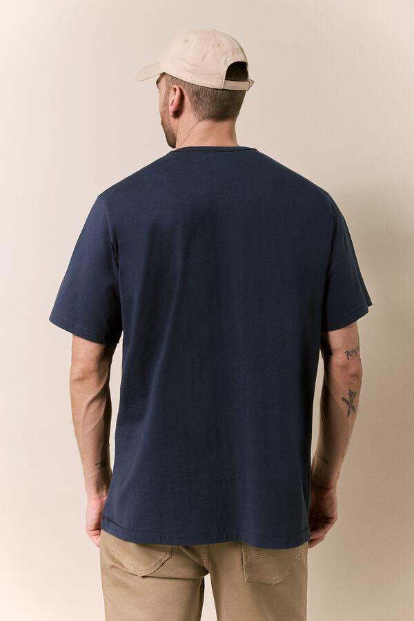 OOTO Camiseta lavada manga corta Azul
