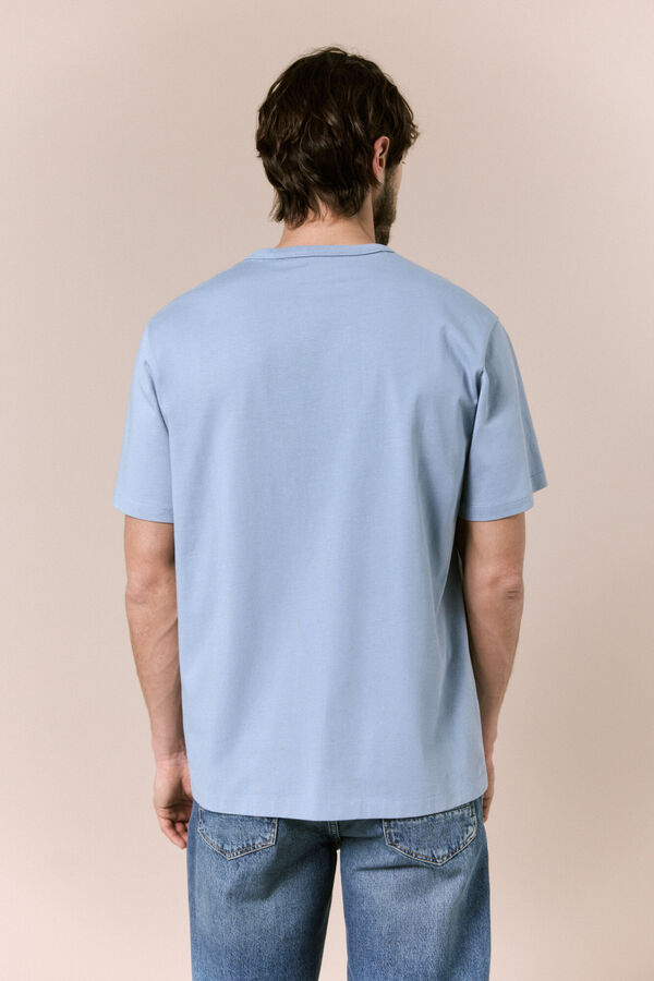 OOTO Camiseta lavada con logo Azul