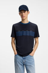 HUGO Camiseta rayas Azul marino