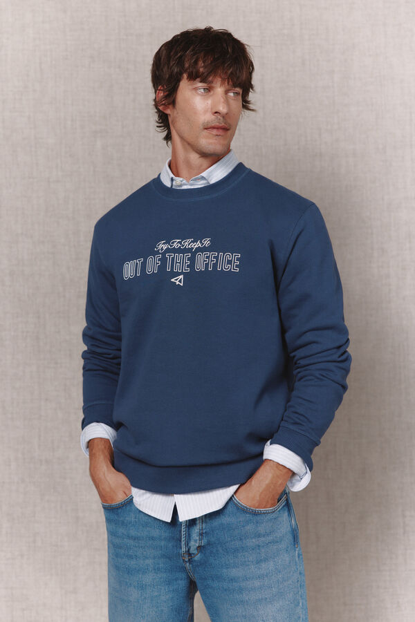OOTO Sudadera cuello caja Azul