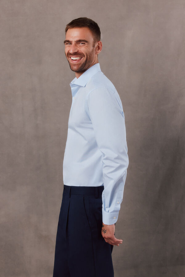 OOTO Camisa cuadros F&aacute;cil Plancha Azul oscuro