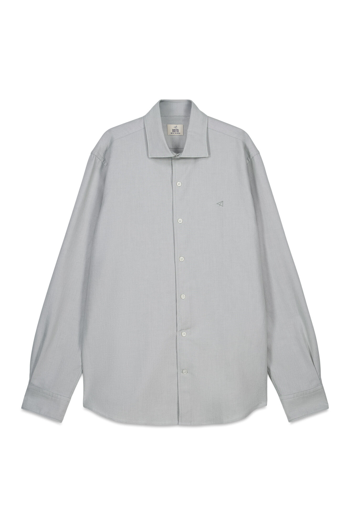 OOTO Camisa oxford lisa manga larga Kaki