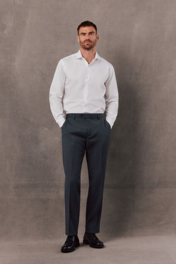 OOTO Camisa twill liso F&aacute;cil Plancha Blanco