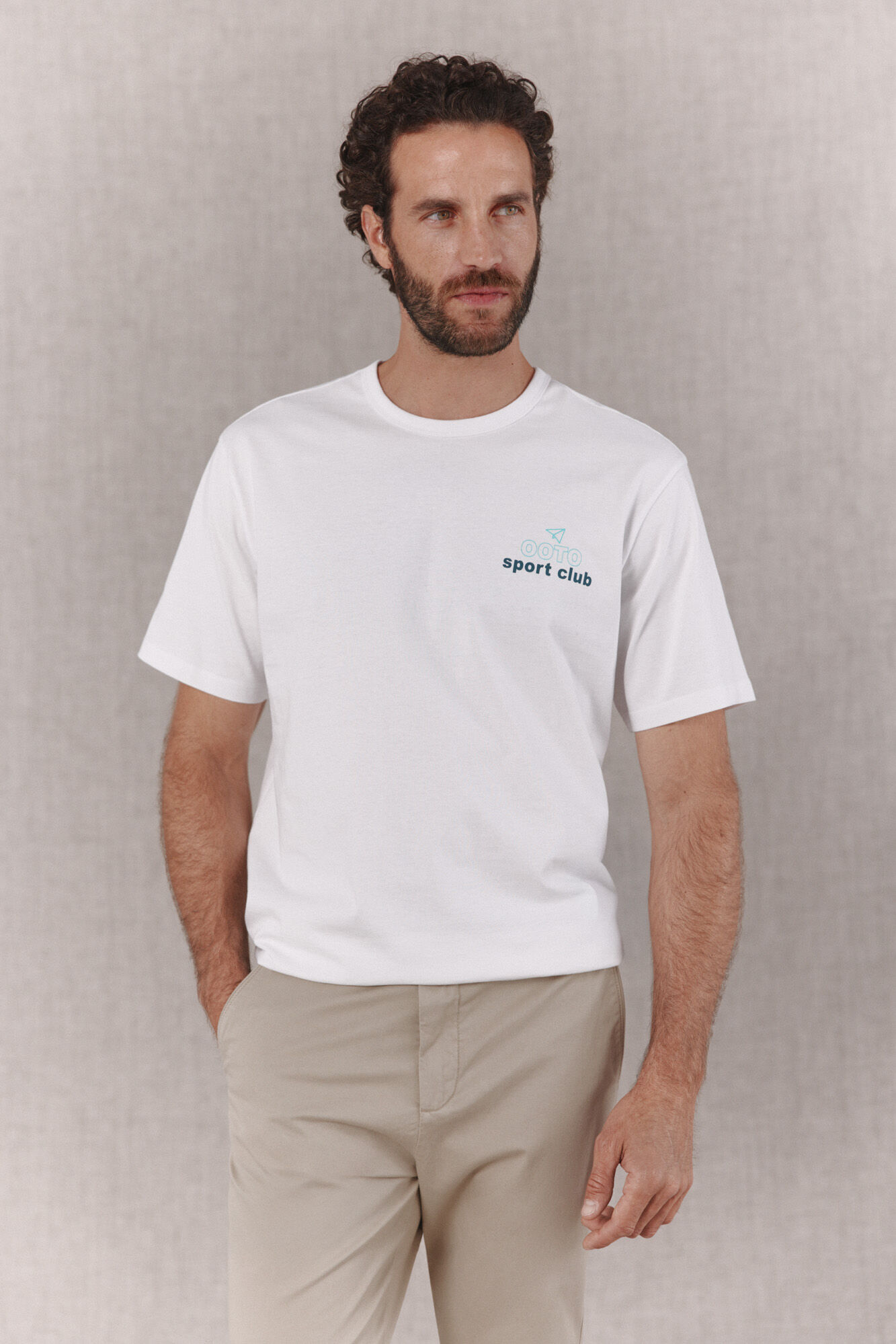 OOTO Camiseta gr&aacute;fica lavada Blanco