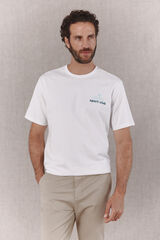 OOTO Camiseta gr&aacute;fica lavada Blanco