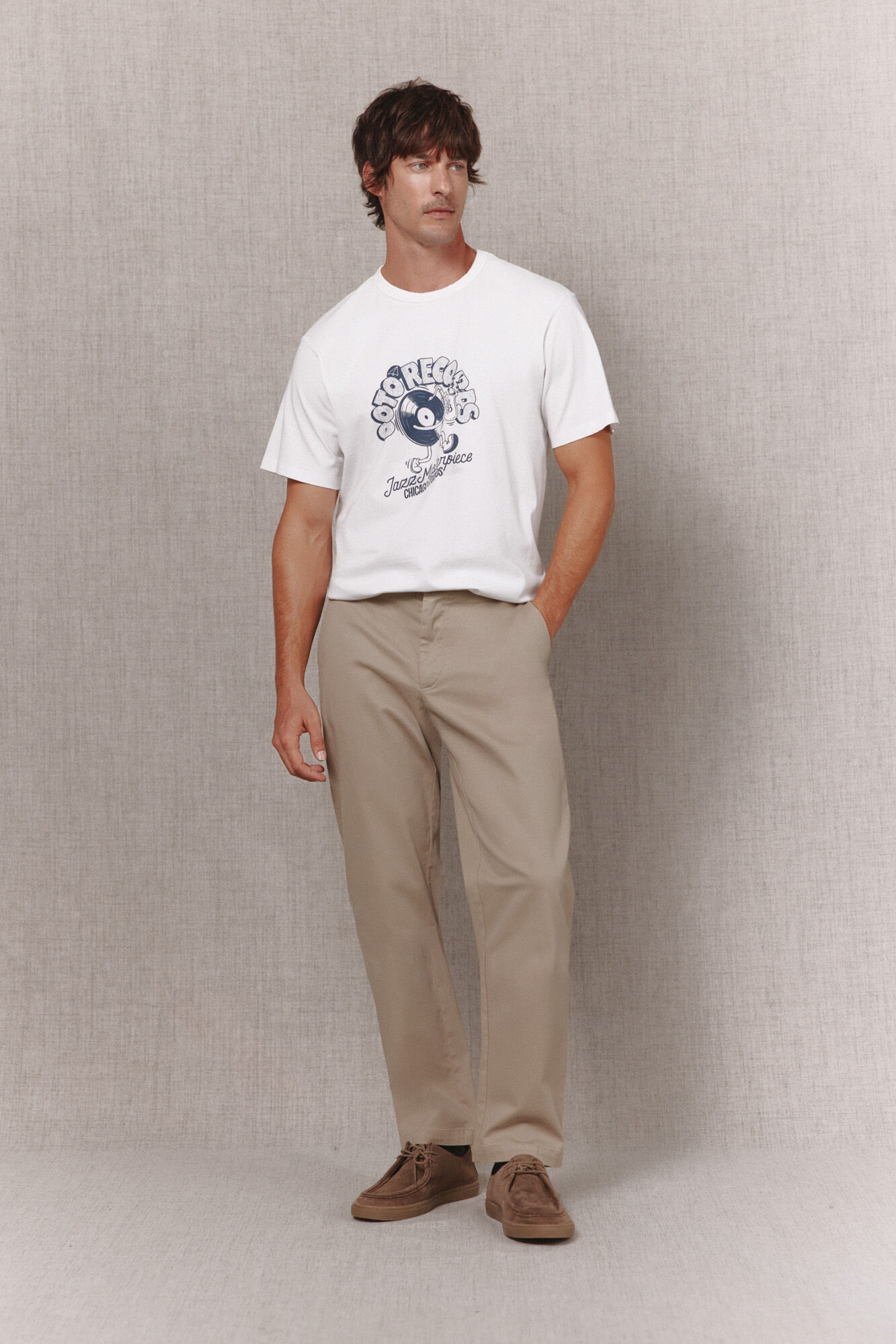 OOTO Camiseta gr&aacute;fica lavada