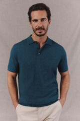 OOTO Jersey polo manga corta torzal Azul