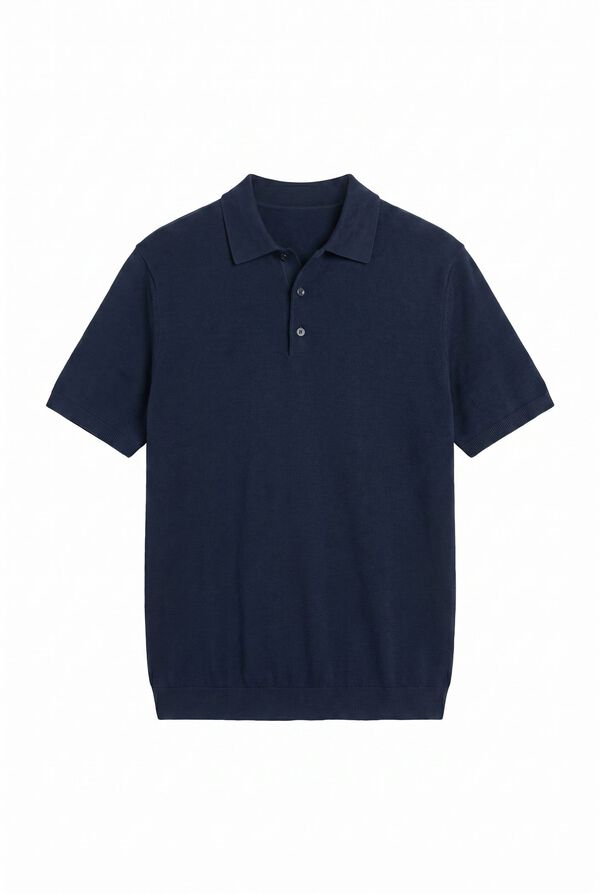 OOTO Jersey polo manga corta torzal Azul oscuro