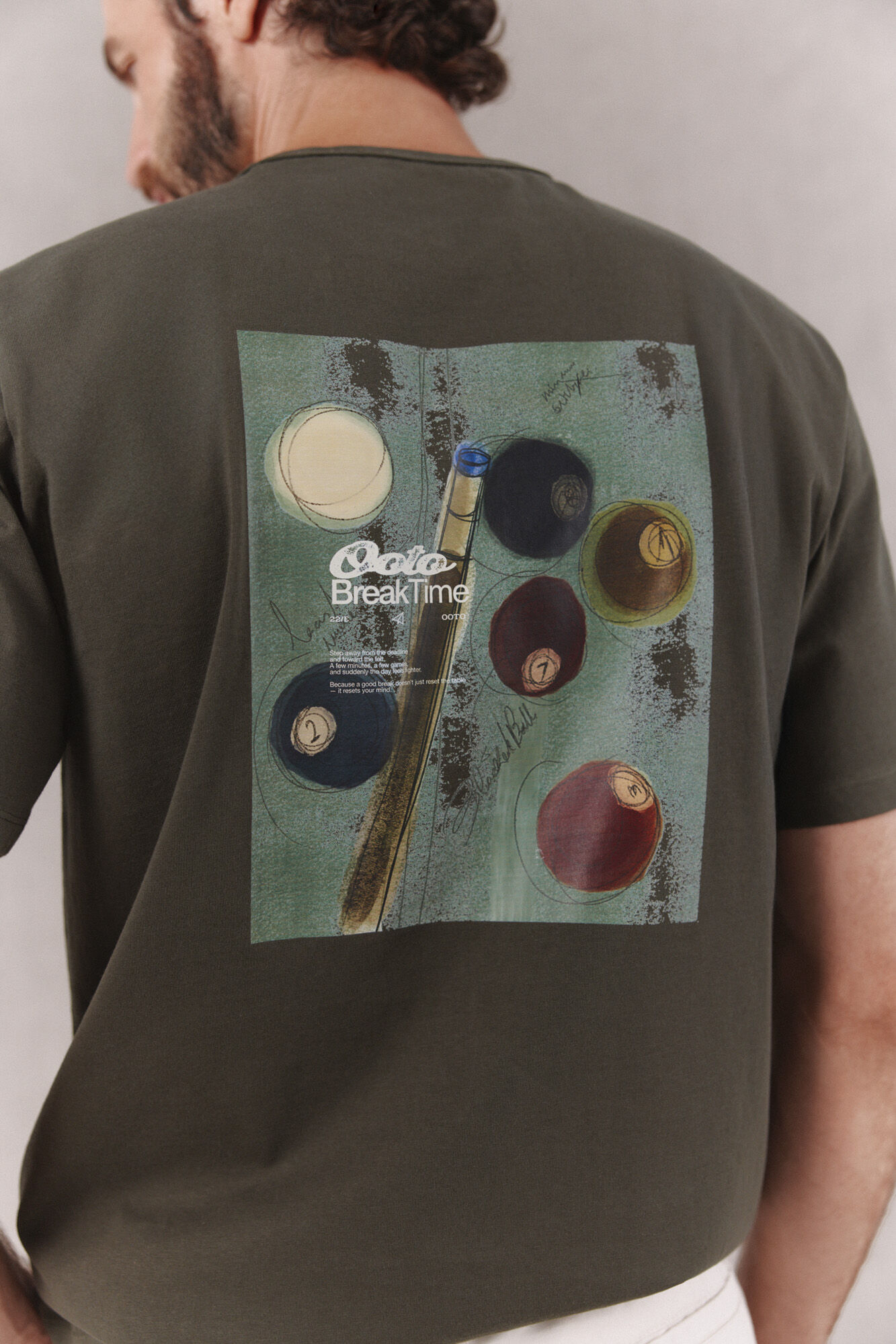 OOTO Camiseta gr&aacute;fica lavada