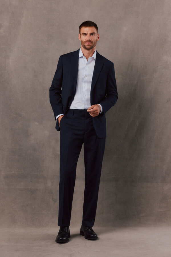 OOTO Americana traje espiga navy Azul marino