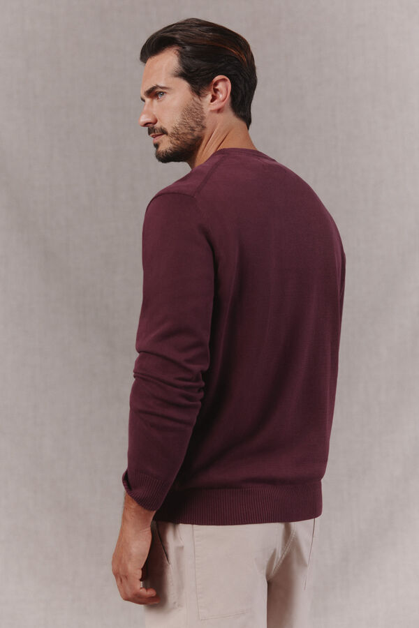 OOTO Jersey b&aacute;sico cuello caja Granate