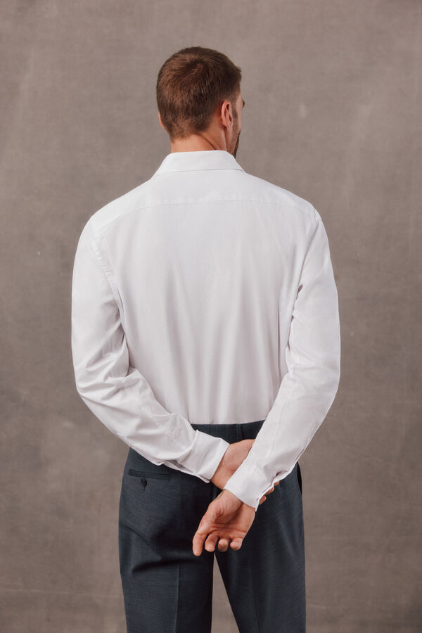 OOTO Camisa twill liso F&aacute;cil Plancha Blanco