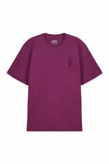 OOTO Camiseta b&aacute;sica lavada con estampado Rosa