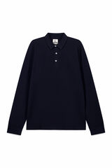 OOTO Polo manga larga single jersey Azul marino
